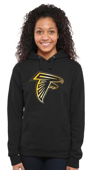 Womens Atlanta Falcons Pro Line Black Gold Collection Pullover Hoodie 