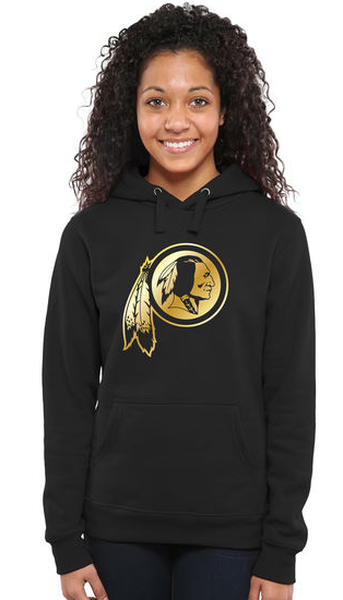 Womens Washington Redskins Pro Line Black Gold Collection Pullover Hoodie 