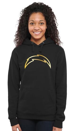Womens San Diego Chargers Pro Line Black Gold Collection Pullover Hoodie 