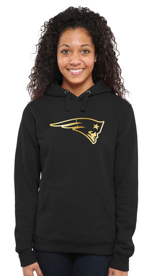 Womens New England Patriots Pro Line Black Gold Collection Pullover Hoodie