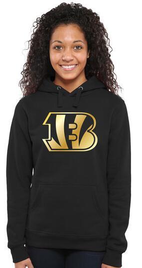 Womens Cincinnati Bengals Pro Line Black Gold Collection Pullover Hoodie 
