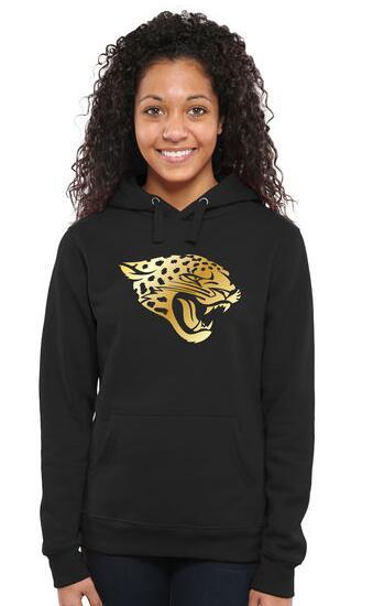 Womens Jacksonville Jaguars Pro Line Black Gold Collection Pullover Hoodie 
