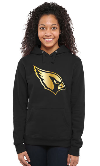 Womens Arizona Cardinals Pro Line Black Gold Collection Pullover Hoodie 