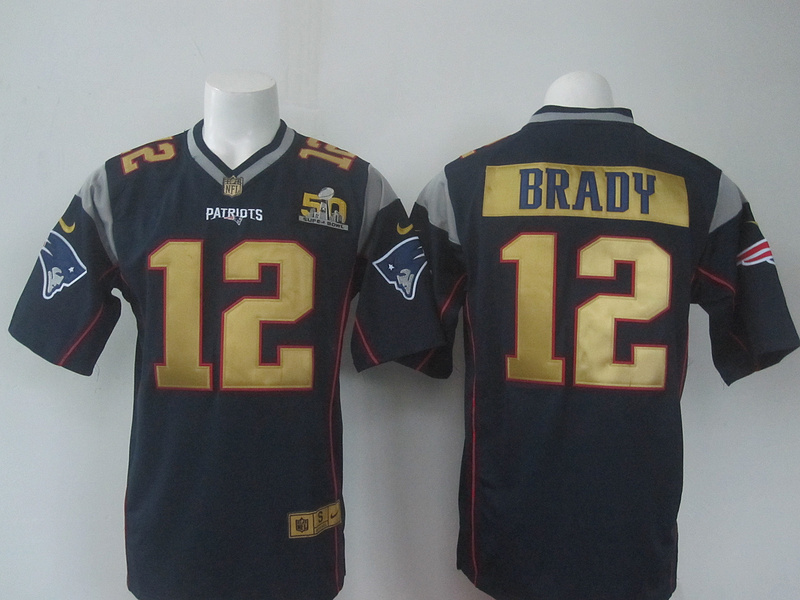 NFL New England Patriots #12 Brady Blue 50th Anniversary Jersey