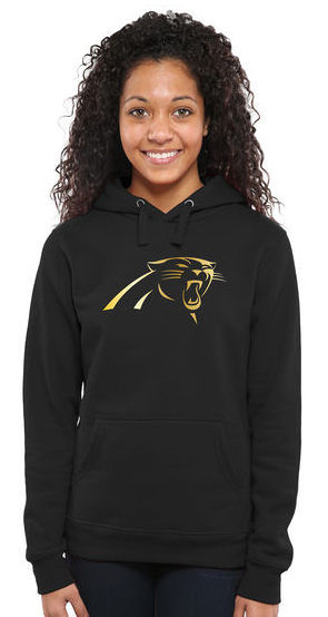 Womens Carolina Panthers Pro Line Black Gold Collection Pullover Hoodie 