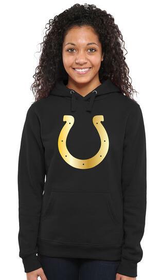 Womens Indianapolis Colts Pro Line Black Gold Collection Pullover Hoodie 