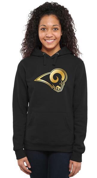 Womens St. Louis Rams Pro Line Black Gold Collection Pullover Hoodie 