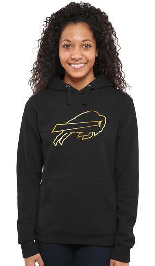 Womens Buffalo Bills Pro Line Black Gold Collection Pullover Hoodie 