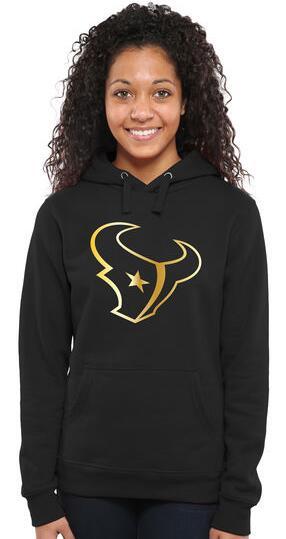 Womens Houston Texans Pro Line Black Gold Collection Pullover Hoodie 
