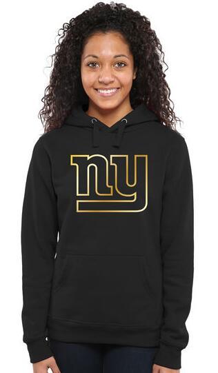 Womens New York Giants Pro Line Black Gold Collection Pullover Hoodie 