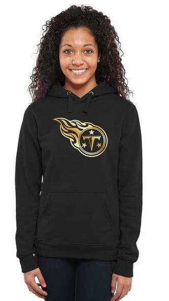 Womens Tennessee Titans Pro Line Black Gold Collection Pullover Hoodie 