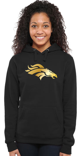 Womens Denver Broncos Pro Line Black Gold Collection Pullover Hoodie 