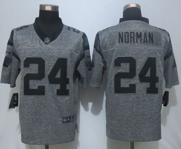 NEW Nike Carolina Panthers 24 Norman Gray Mens Stitched Gridiron Gray Limited Jersey  