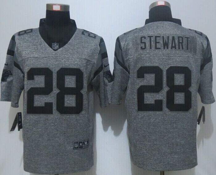 NEW Nike Carolina Panthers 28 Stewart Gray Mens Stitched Gridiron Gray Limited Jersey  