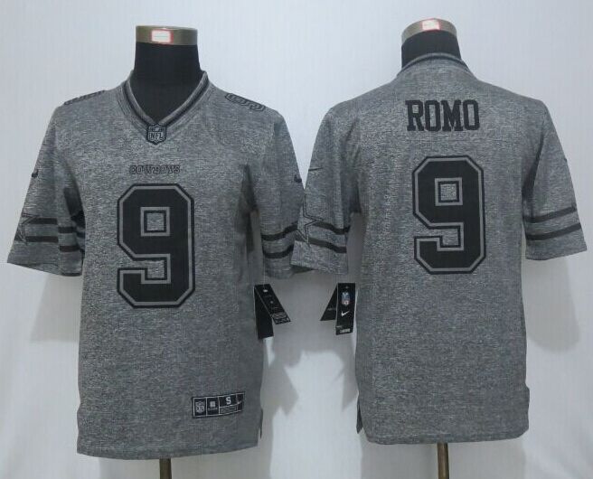 New Nike Dallas Cowboys 9 Romo Gray Mens Stitched Gridiron Gray Limited Jersey  