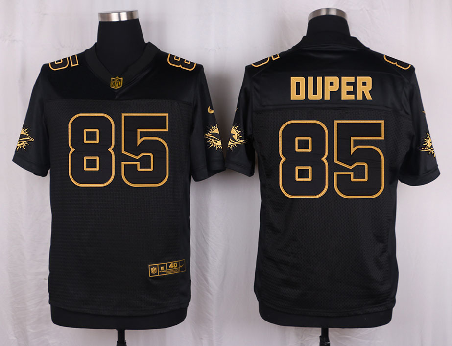 Mens Miami Dolphins #85 Duper Pro Line Black Gold Collection Jersey