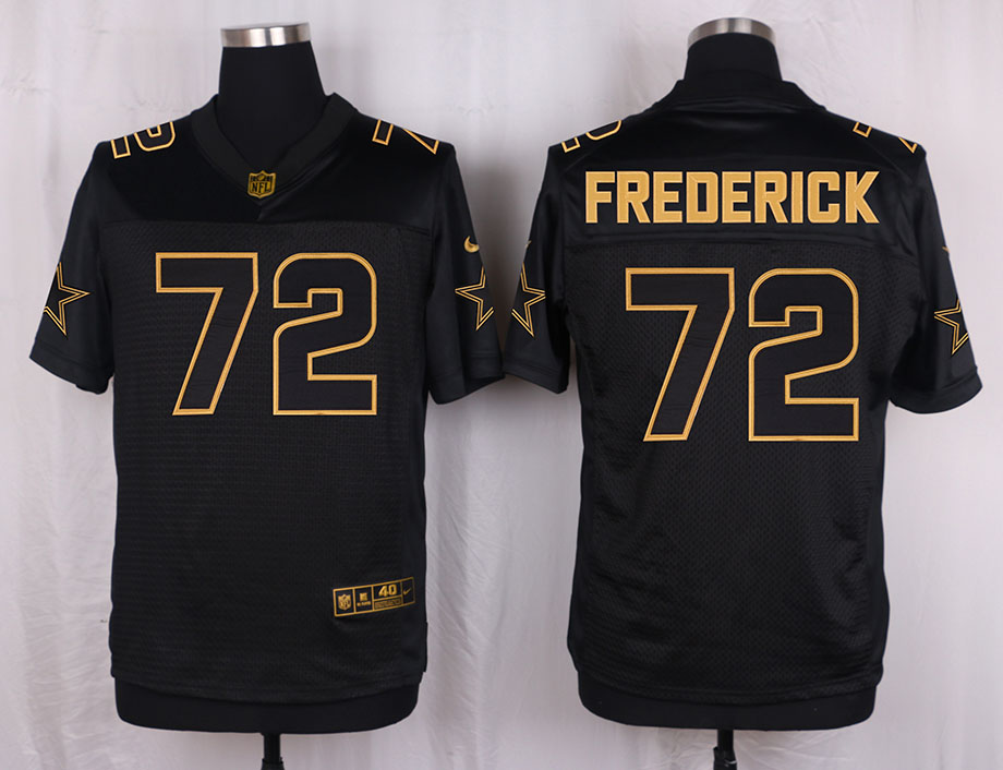 Mens Dallas Cowboys #72 Frederick Pro Line Black Gold Collection Jersey