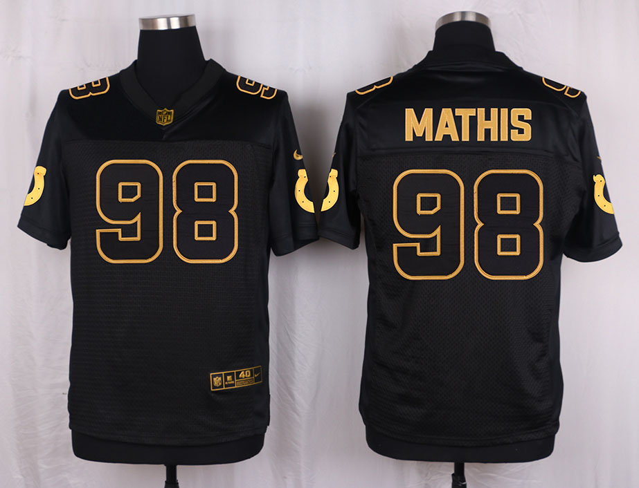 Mens Indianapolis Colts #98 Mathis Pro Line Black Gold Collection Jersey