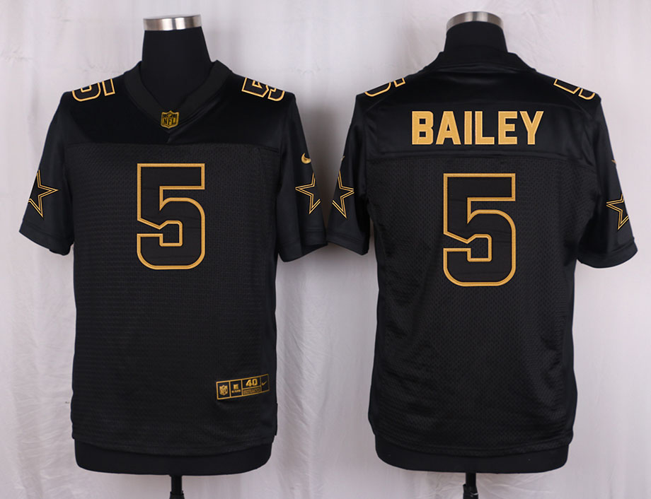 Mens Dallas Cowboys #5 Bailey Pro Line Black Gold Collection Jersey