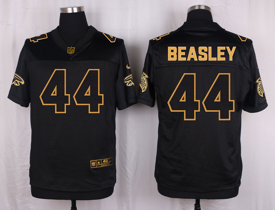 Mens Atlanta Falcons #44 Beasley Pro Line Black Gold Collection Jersey