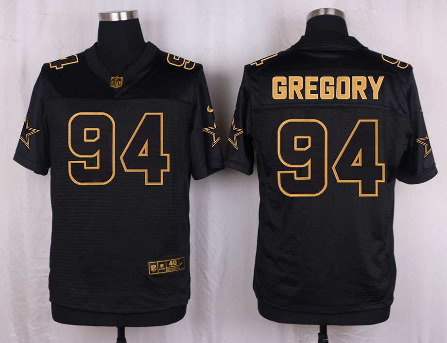 Mens Dallas Cowboys #94 Gregory Pro Line Black Gold Collection Jersey