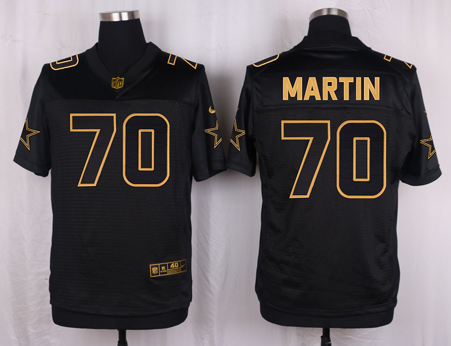 Mens Dallas Cowboys #70 Martin Pro Line Black Gold Collection Jersey