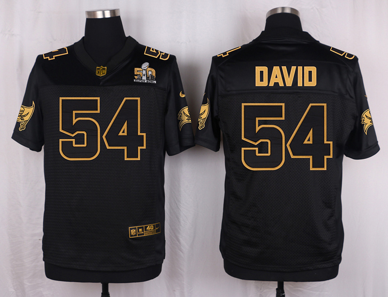 Mens Tampa Bay Buccaneers #54 David Pro Line Black Gold Collection Jersey