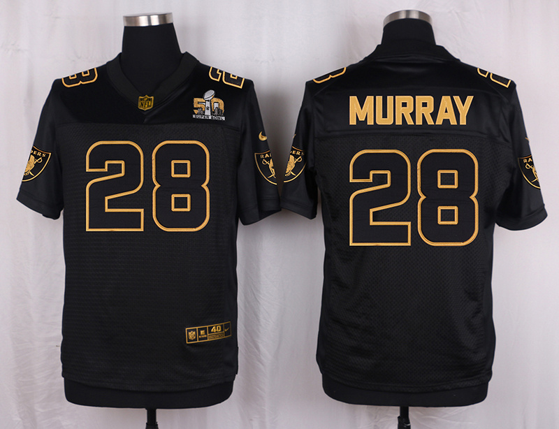 Mens Oakland Raiders #28 Murray Pro Line Black Gold Collection Jersey