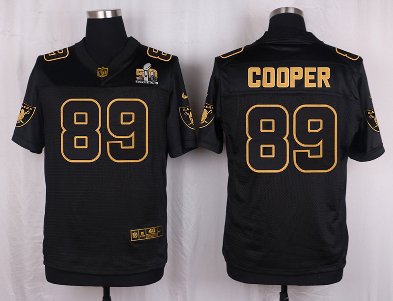 Mens Oakland Raiders #89 Cooper Pro Line Black Gold Collection Jersey