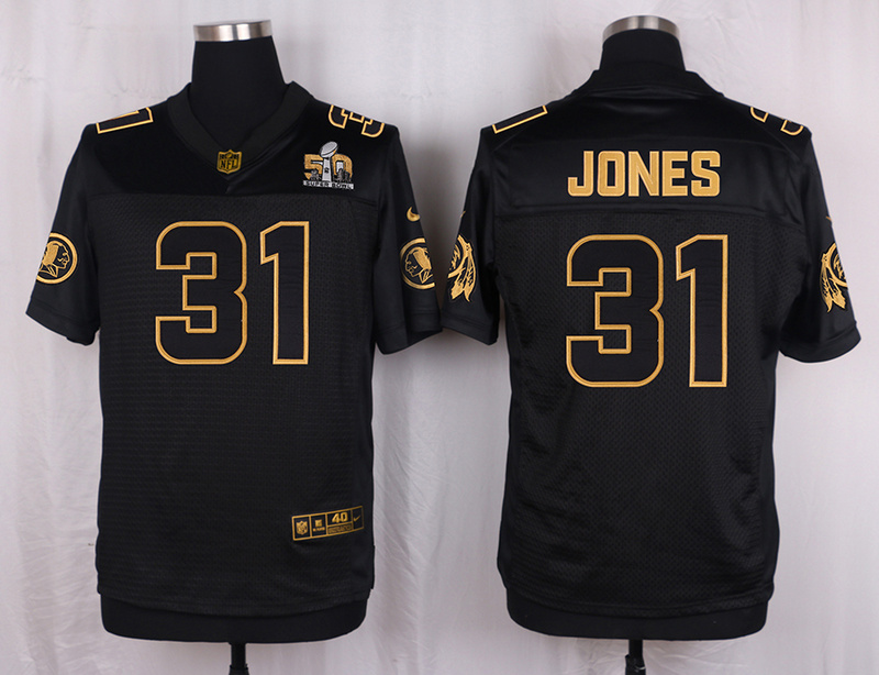 Mens Washington Redskins #31 Jones Pro Line Black Gold Collection Jersey