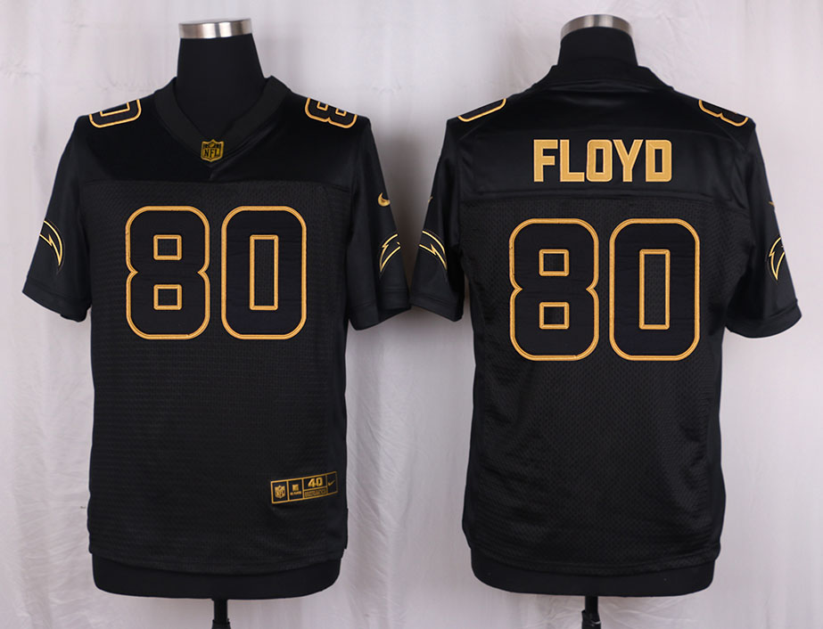 Mens San Diego Chargers #80 Floyd Pro Line Black Gold Collection Jersey