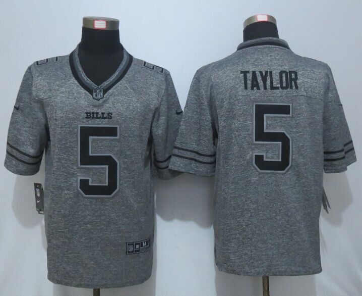 New Nike Buffalo Bills #5 Taylor Gray Mens Stitched Gridiron Gray Limited Jersey