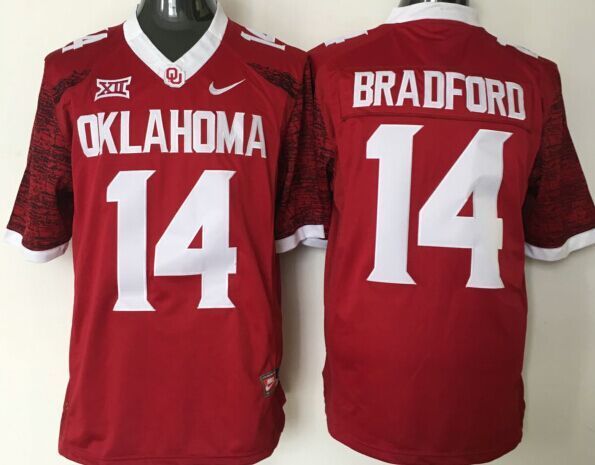 NCAA Oklahoma Sooners #14 Bradford Red 2016 Jersey