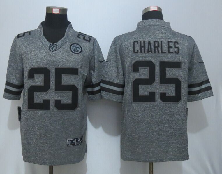 New Nike Kansas City Chiefs #25 Charles Gray Mens Stitched Gridiron Gray Limited Jersey