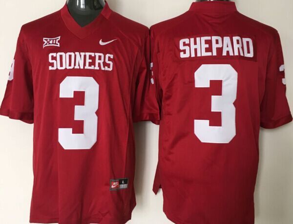 NCAA Oklahoma Sooners #3 Shepard Red 2016 Jersey