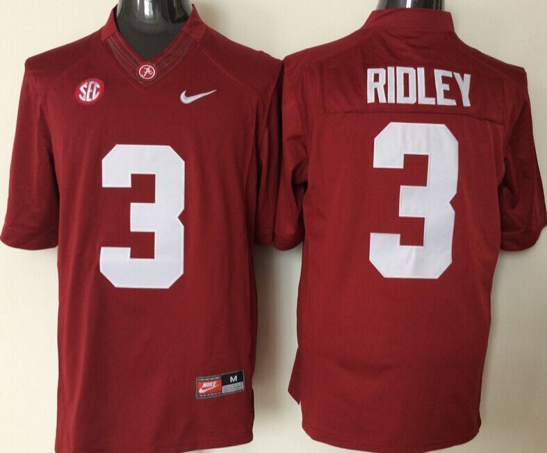 NCAA Alabama Crimson Tide #3 Ridley Red 2016 Jersey
