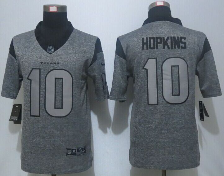 New Nike Houston Texans #10 Hopkins Gray Mens Stitched Gridiron Gray Limited Jersey