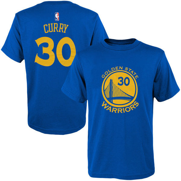 NBA Golden State Warriors #30 Curry Blue T-Shirt