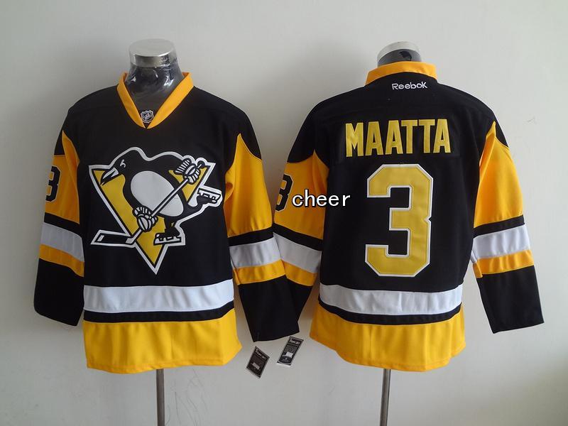 NHL Pittsburgh Penguins #3 Maatta Black Jersey 
