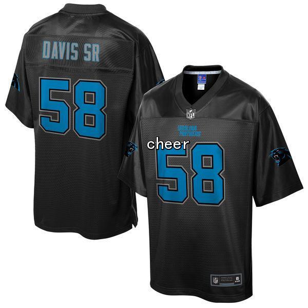 Mens Carolina Panthers Thomas Davis Pro Line Black Reverse Fashion Jersey