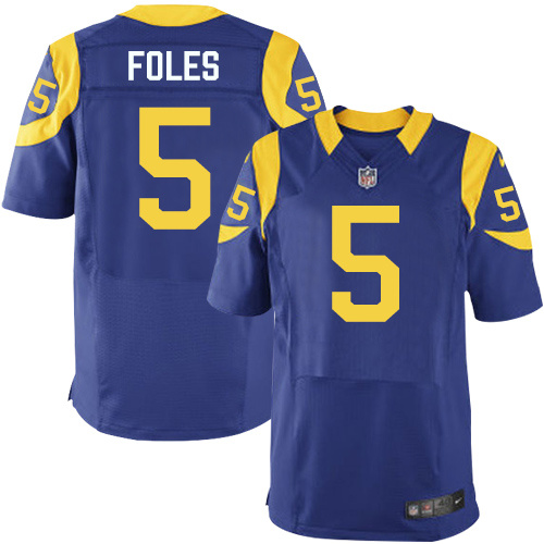 NFL Los Angeles Rams #5 Foles Blue Elite New Jersey