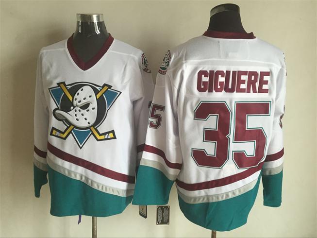 NHL Anaheim Ducks #35 Giguere White Jersey