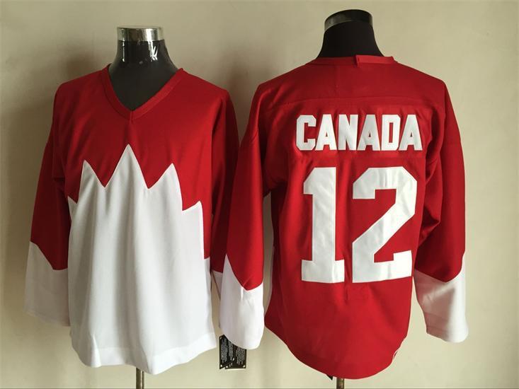 NHL Canada Team #12 Red Hockey Jersey
