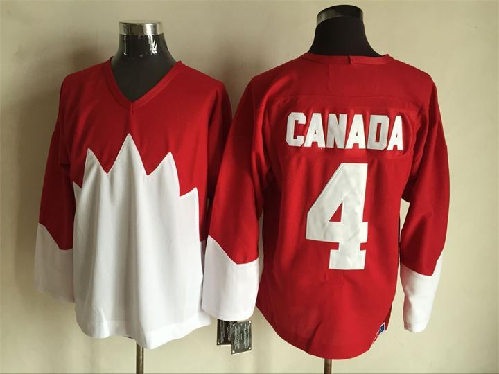 NHL Canada Team #4 Red Hockey Jersey