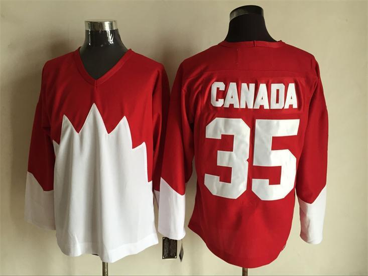 NHL Canada Team #35 Red Hockey Jersey