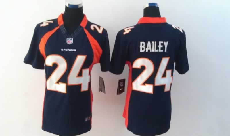 NIKE Denver Broncos #24 Bailey Blue Women Jersey