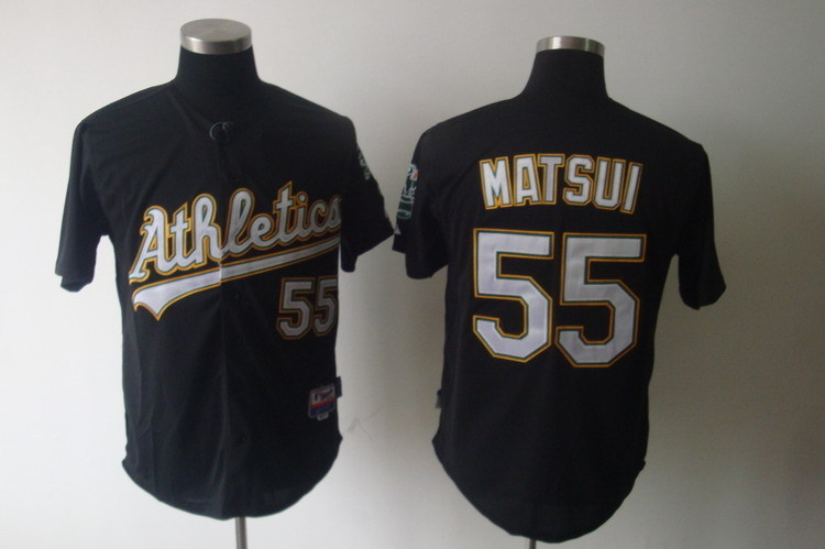 MLB Oakland Athletics #55 Matsui Black Jersey