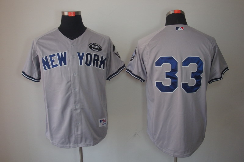 MLB New York Yankees #33 Grey Jersey