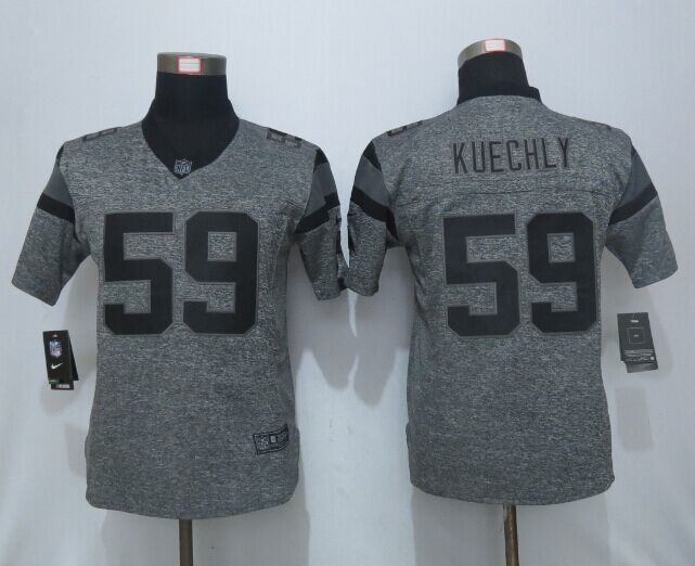 Women New Nike Carolina Panthers 59 Kuechly Gray Mens Stitched Gridiron Gray Limited Jersey