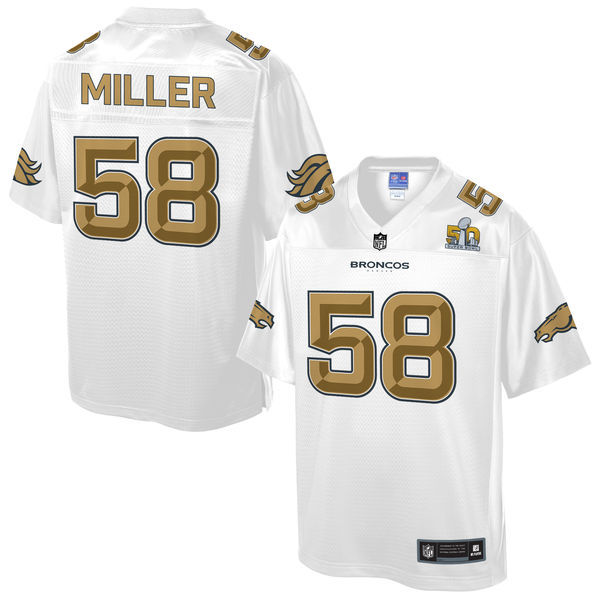 Youth Denver Broncos Von Miller Pro Line White Super Bowl 50 Fashion Jersey 